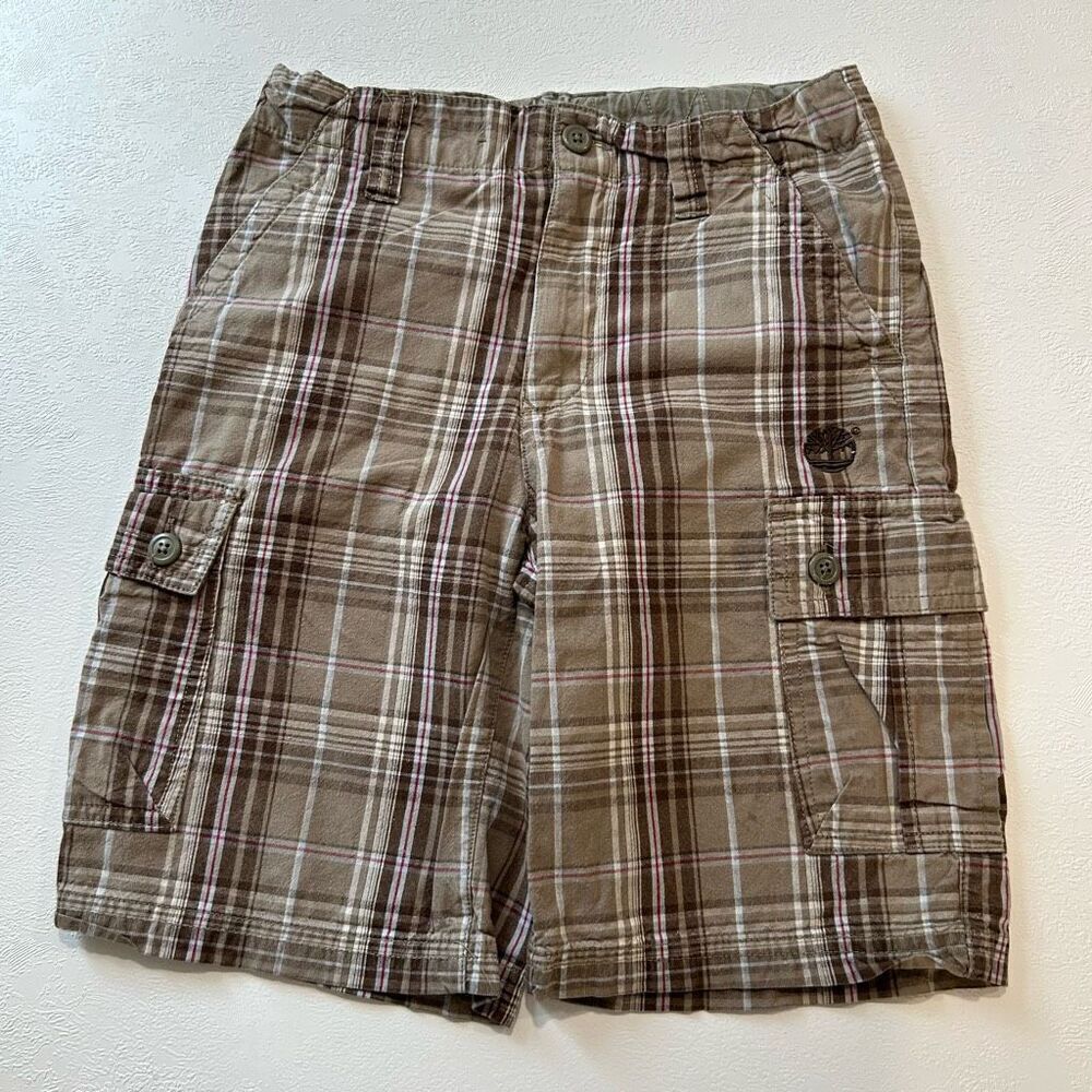 Timberland boys shorts  sz: 6, plaid cargo shorts kids, Timberland cotton shorts